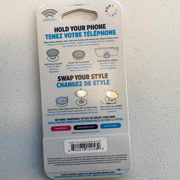 3/$15 Popsocket colorful floral design w black background - Picture 8 of 10